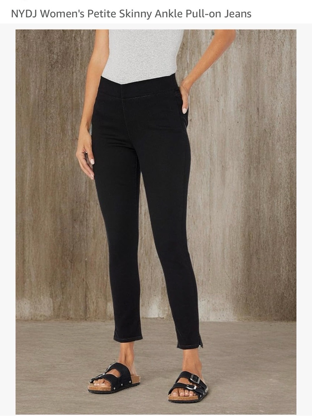 NYDJ Black Petite Pull-On Skinny Ankle Jeans